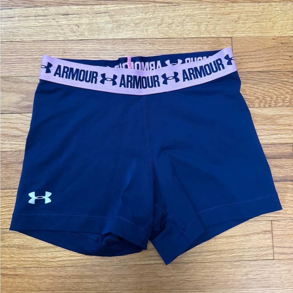 Under Armour Women's Athletic Shorts in Navy and Pink